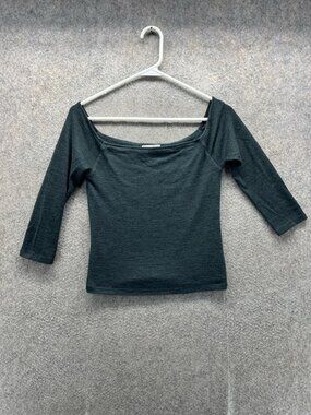 Rag & Bone/JEAN Shirt Women Small Green Boat Neck 3/4 Sleeve Jersey Top